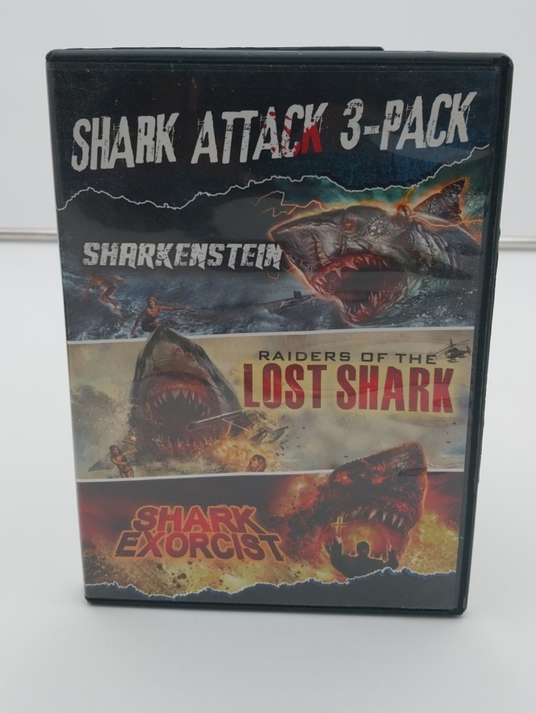 Shark Attack 3-Pack Sharkenstein, Raiders Of The Lost Shark, Shark Exorcist DVD