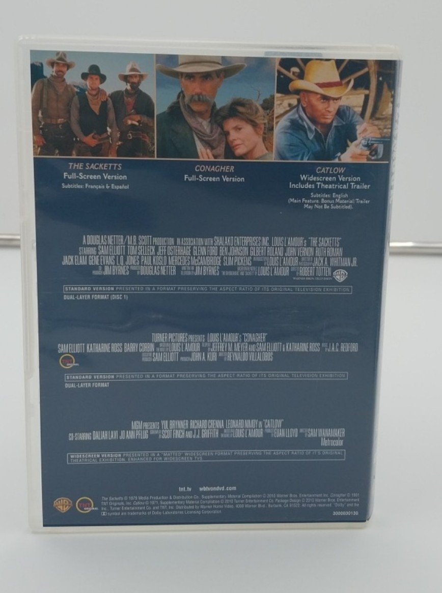 3 Film Louis L'Amour Western Collection (2010 DVD) Sackets Conagher Catlow