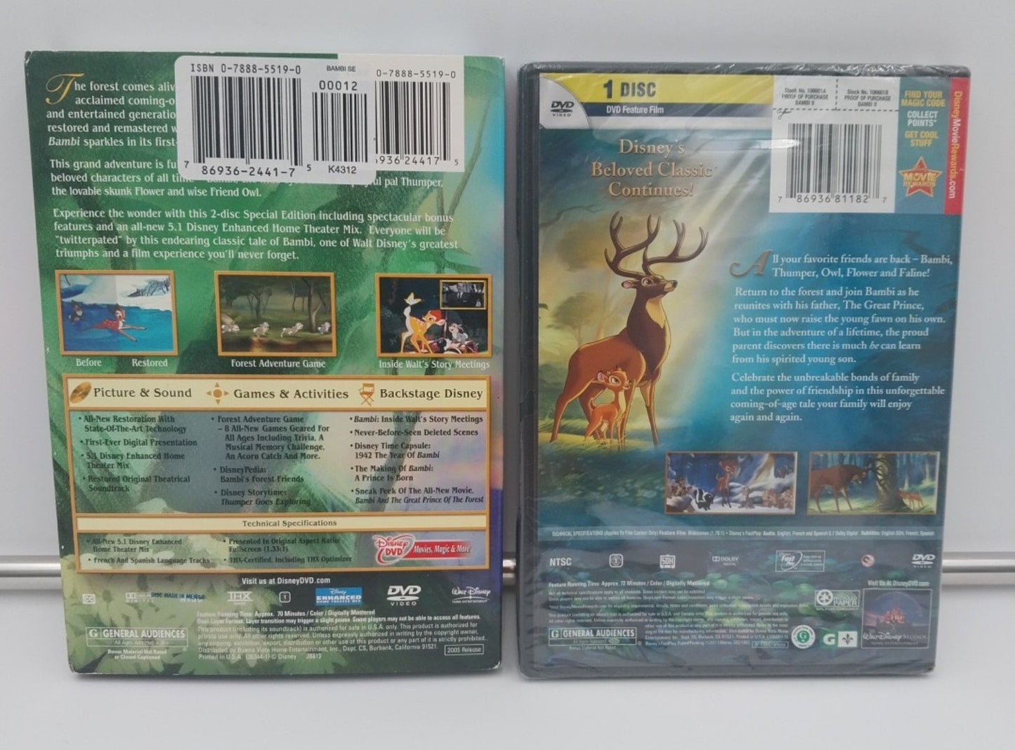 Bambi and Bambi II DVD NEW SEALED