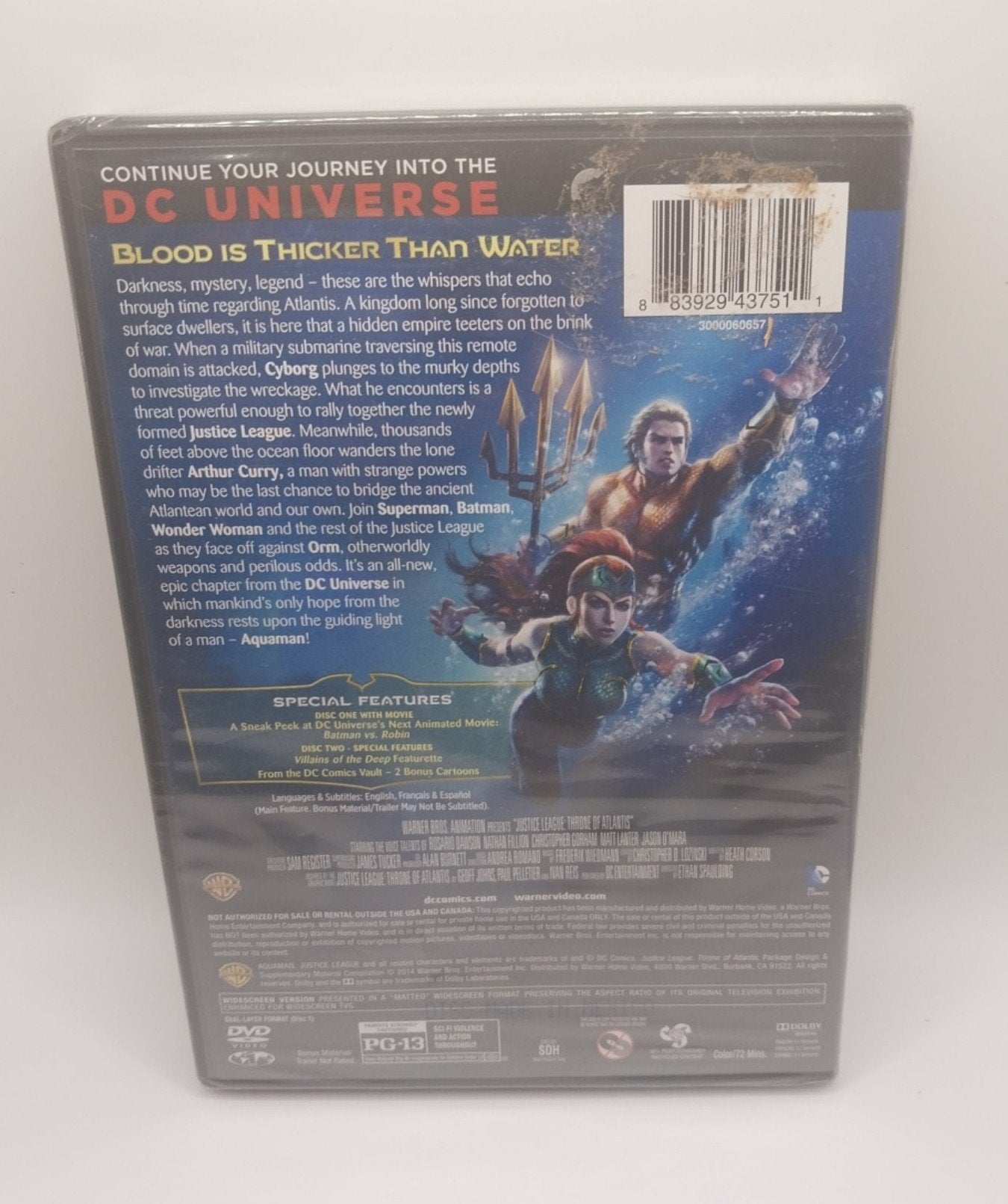 DC Comics Justice League Throne of Atlantis DVD Movie